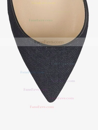 Women's Black Cloth Stiletto Heel Pumps #Favs03030790