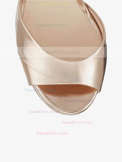 Women's Gold Real Leather Stiletto Heel Pumps #Favs03030794