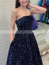 Ball Gown Strapless Sequined Sweep Train Prom Dresses With Pockets #Favs020115392
