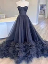 Ball Gown Sweetheart Tulle Sweep Train Prom Dresses With Cascading Ruffles #Favs020115393