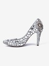 Women's Silver Patent Leather Stiletto Heel Pumps #Favs03030811