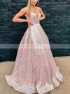 Ball Gown V-neck Sequined Sweep Train Prom Dresses #Favs020115416