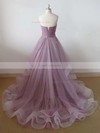 Princess Sweetheart Tulle Sweep Train Ruffles Prom Dresses #Favs020102507