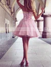 A-line Sweetheart Satin Short/Mini Ruffles Short Prom Dresses #Favs020105931