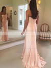 Sheath/Column One Shoulder Chiffon Floor-length Ruffles Prom Dresses #Favs020105944