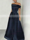 A-line Off-the-shoulder Silk-like Satin Floor-length Prom Dresses #Favs020105934