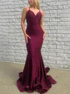 Trumpet/Mermaid V-neck Jersey Sweep Train Prom Dresses #Favs020115605