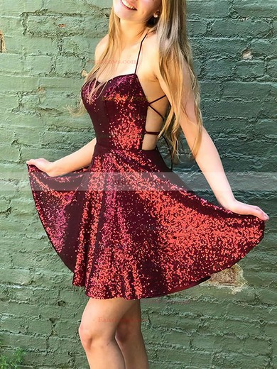 Sheath/Column One Shoulder Sequined Short/Mini Short Prom Dresses #Favs020020108854