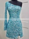 Sheath/Column One Shoulder Sequined Short/Mini Short Prom Dresses With Split Front #Favs020020110563