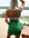 Sheath/Column One Shoulder Sequined Short/Mini Short Prom Dresses #Favs020020110564