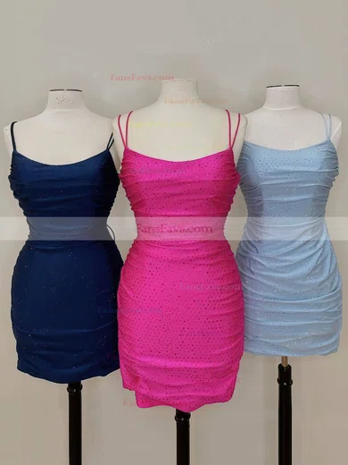 Sheath/Column Scoop Neck Jersey Short/Mini Short Prom Dresses With Beading #Favs020020110565