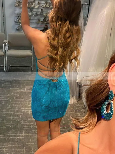 Sheath/Column Scoop Neck Lace Short/Mini Short Prom Dresses #Favs020020110566