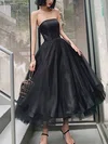 A-line Strapless Tulle Ankle-length Short Prom Dresses #Favs020020110273