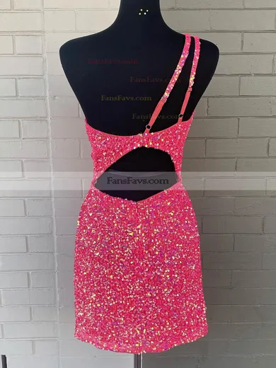 Sheath/Column One Shoulder Sequined Short/Mini Short Prom Dresses #Favs020020109816