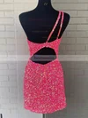 Sheath/Column One Shoulder Sequined Short/Mini Short Prom Dresses #Favs020020109816