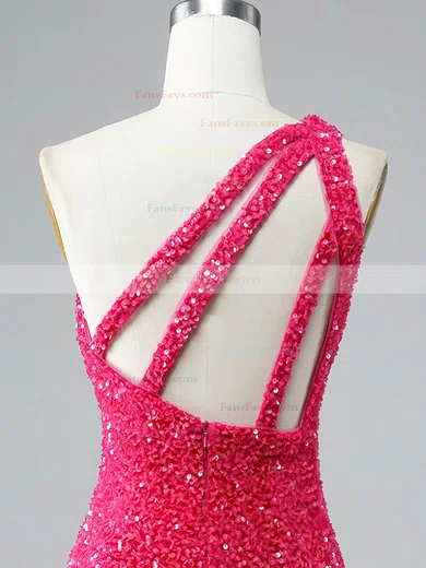 Sheath/Column One Shoulder Sequined Short/Mini Short Prom Dresses #Favs020020108866