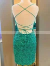 Sheath/Column Scoop Neck Sequined Short/Mini Short Prom Dresses #Favs020020110572