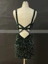 Sheath/Column V-neck Sequined Short/Mini Short Prom Dresses #Favs020020111393