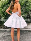 A-line Scoop Neck Shimmer Crepe Short/Mini Short Prom Dresses #Favs020020110573