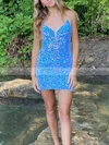 Sheath/Column V-neck Sequined Short/Mini Short Prom Dresses #Favs020020109820