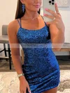 Sheath/Column Square Neckline Sequined Short/Mini Short Prom Dresses #Favs020020108870