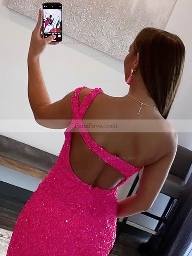 Sheath/Column One Shoulder Sequined Short/Mini Short Prom Dresses #Favs020020108871