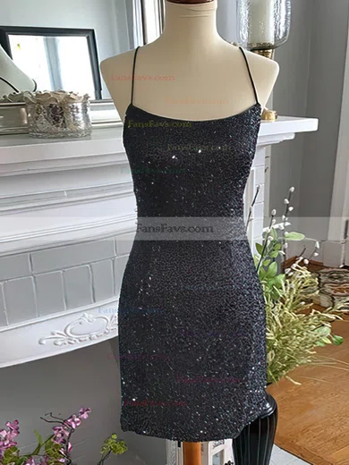 Sheath/Column Scoop Neck Glitter Short/Mini Short Prom Dresses #Favs020020111397