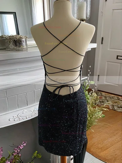 Sheath/Column Scoop Neck Glitter Short/Mini Short Prom Dresses #Favs020020111397