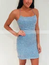 Sheath/Column Scoop Neck Glitter Short/Mini Short Prom Dresses #Favs020020111397