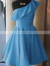 A-line One Shoulder Stretch Crepe Knee-length Short Prom Dresses #Favs020020111399