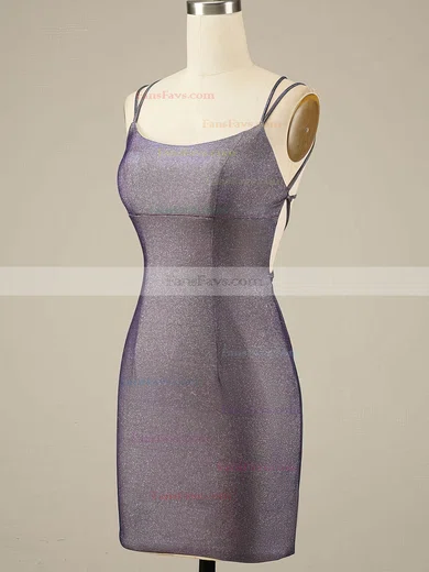 Sheath/Column Square Neckline Shimmer Crepe Short/Mini Short Prom Dresses #Favs020020108882