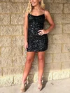 Sheath/Column Square Neckline Sequined Short/Mini Short Prom Dresses #Favs020020108883