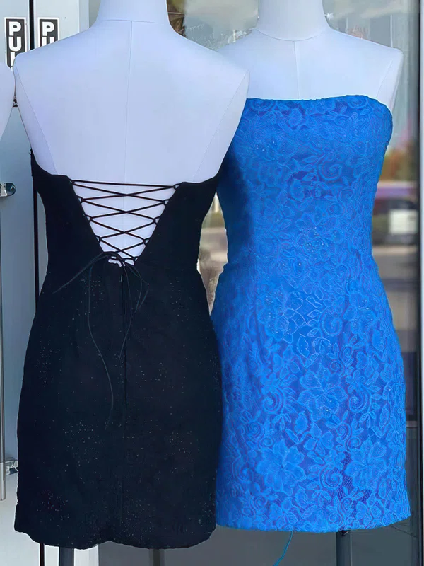 Sheath/Column Strapless Lace Short/Mini Short Prom Dresses With Beading #Favs020020110584