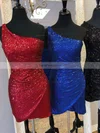 Sheath/Column One Shoulder Sequined Short/Mini Short Prom Dresses #Favs020020110587