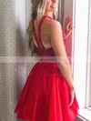 A-line V-neck Tulle Short/Mini Short Prom Dresses With Pockets #Favs020020111410