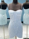 Sheath/Column Sweetheart Sequined Short/Mini Short Prom Dresses #Favs020020109834