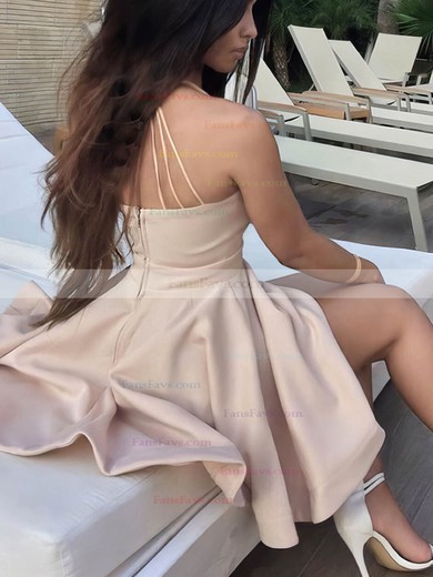 A-line V-neck Stretch Crepe Knee-length Short Prom Dresses #Favs020020108898