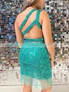Sheath/Column One Shoulder Sequined Short/Mini Short Prom Dresses #Favs020020110596