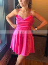 A-line Cowl Neck Silk-like Satin Short/Mini Short Prom Dresses With Pockets #Favs020020109842