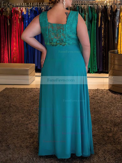 A-line V-neck Chiffon Floor-length Lace prom dress #Favs020105985