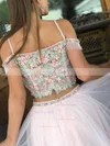 A-line Off-the-shoulder Tulle Short/Mini Short Prom Dresses With Sashes / Ribbons #Favs020020111424