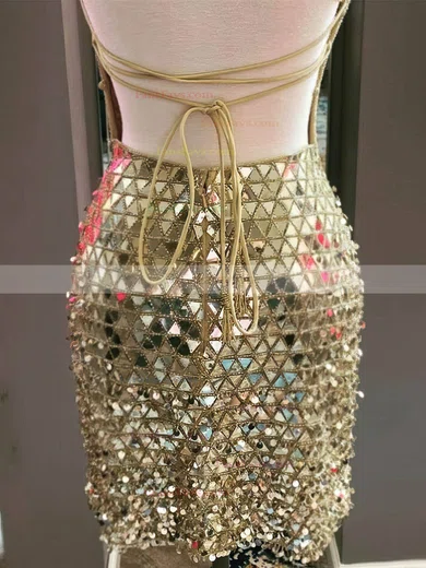 Sheath/Column Scoop Neck Sequined Short/Mini Short Prom Dresses #Favs020020110603