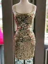Sheath/Column Scoop Neck Sequined Short/Mini Short Prom Dresses #Favs020020110603