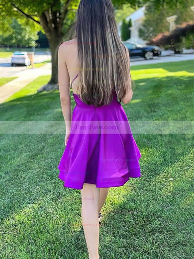 A-line Square Neckline Satin Short/Mini Short Prom Dresses #Favs020020110607