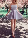 A-line Strapless Silk-like Satin Short/Mini Short Prom Dresses #Favs020020108921