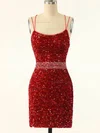 Sheath/Column Scoop Neck Sequined Short/Mini Short Prom Dresses #Favs020020109853