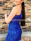 Sheath/Column One Shoulder Sequined Short/Mini Short Prom Dresses With Split Front #Favs020020110612