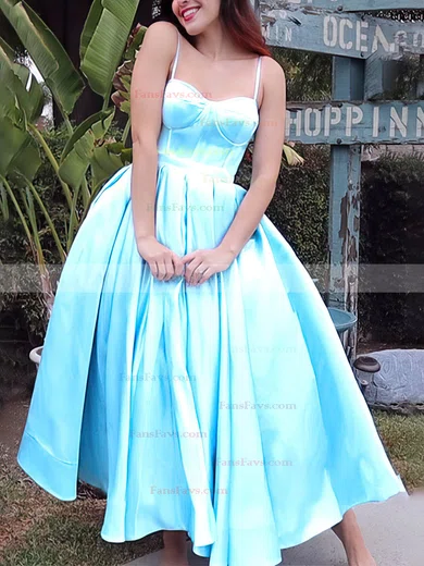 A-line Sweetheart Satin Ankle-length Short Prom Dresses #Favs020020111436