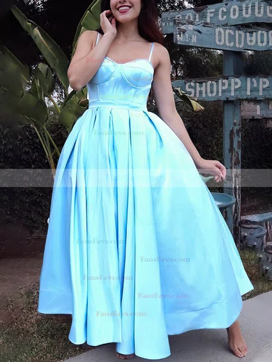 A-line Sweetheart Satin Ankle-length Short Prom Dresses #Favs020020111436