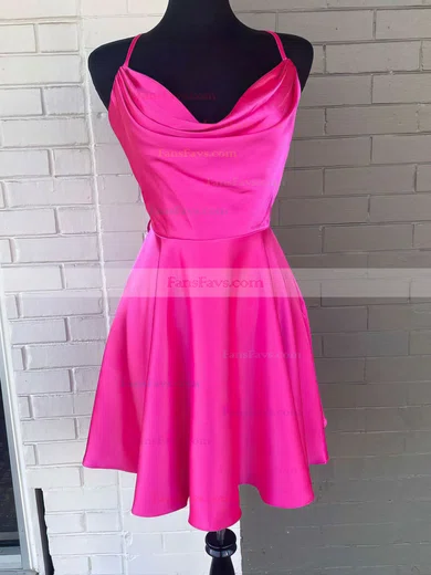 A-line Cowl Neck Silk-like Satin Short/Mini Short Prom Dresses #Favs020020110613